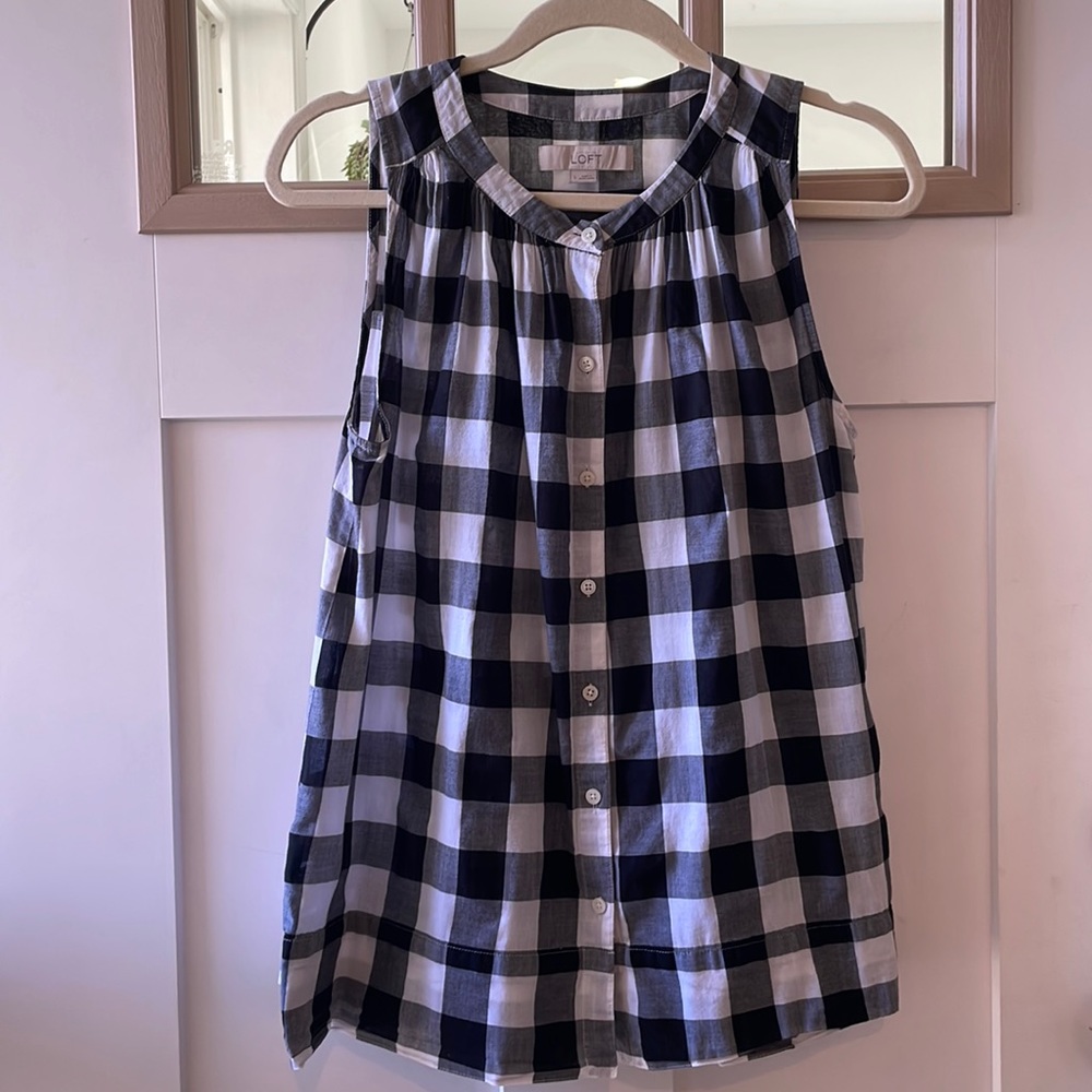 Ann Taylor Loft Buffalo Checked Blouse
